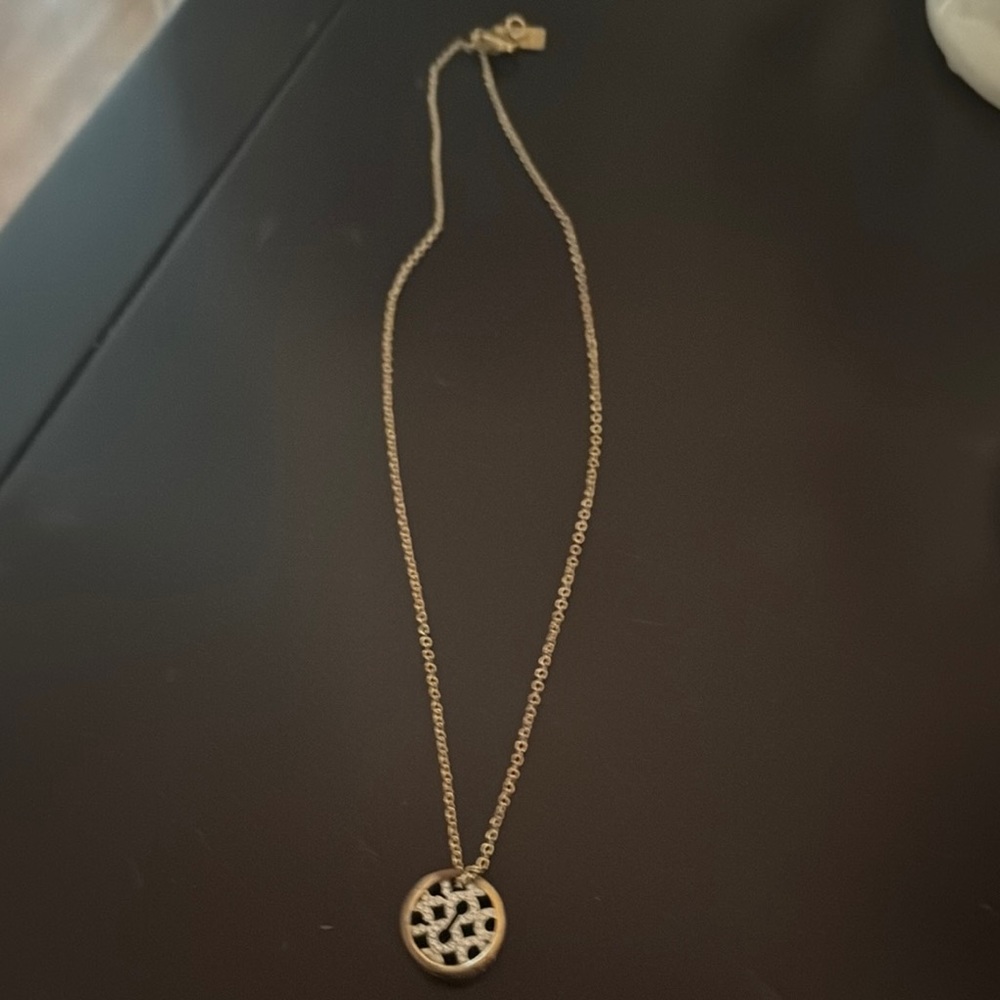 Coach Gold Filigree Pendant Necklace